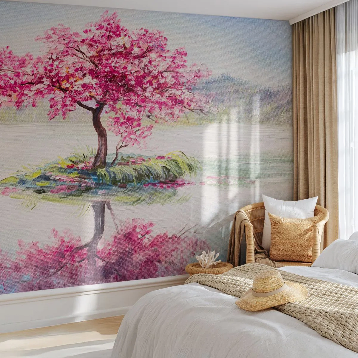 Photo Wallpaper Premium Canvas - Spring Holiday - Piece, Tree, Landscape - 500x350 cm
