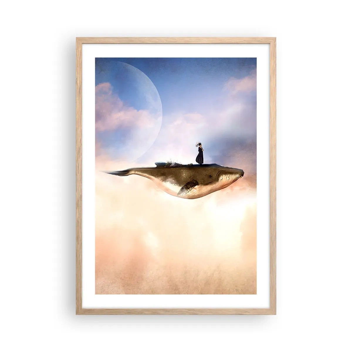 Poster in light oak frame - Surreal Journey - 50x70 cm