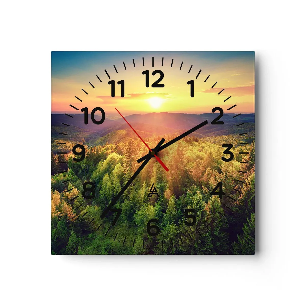 Wall clock - Clock on glass - Peaks and Summits - 40x40 cm