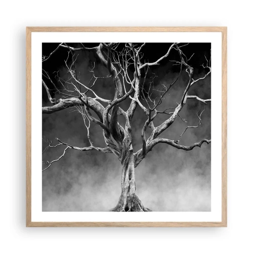 Poster in light oak frame - Primordial and Sacred - 60x60 cm