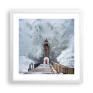 Poster in white frmae - Roar of Waters, Whirr of the Wind - 40x40 cm
