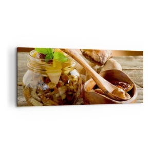Canvas picture - Boletus Fresh or Salted: Flavour of Autumn - 120x50 cm