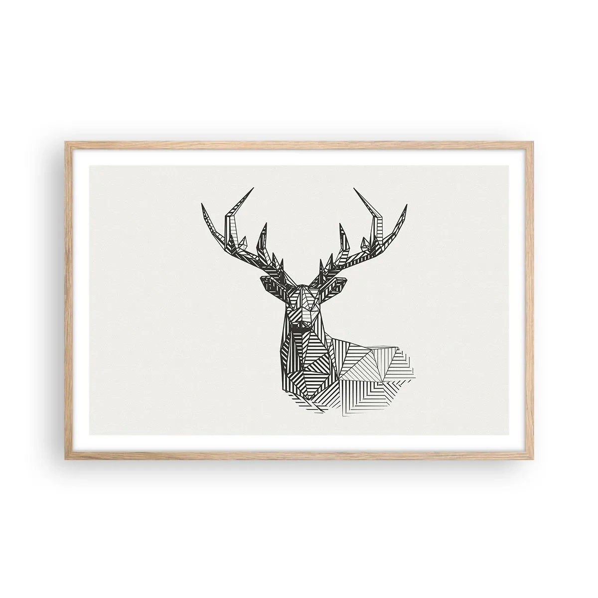 Poster in light oak frame - Derr in Cubist Style - 91x61 cm