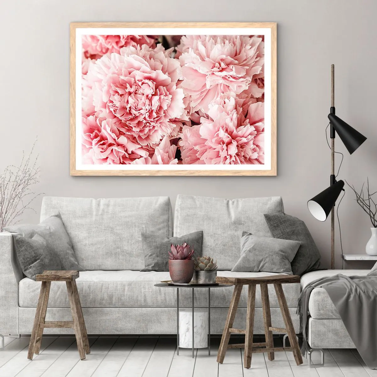 Poster in light oak frame - Pink Dreams - 50x40 cm