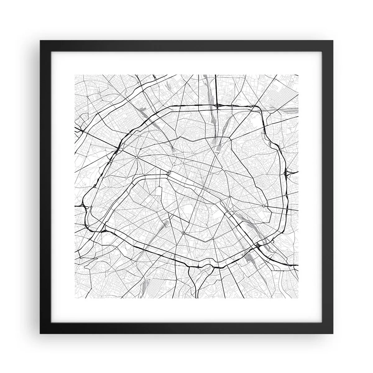 Poster in black frame - Flower of Paris - 40x40 cm