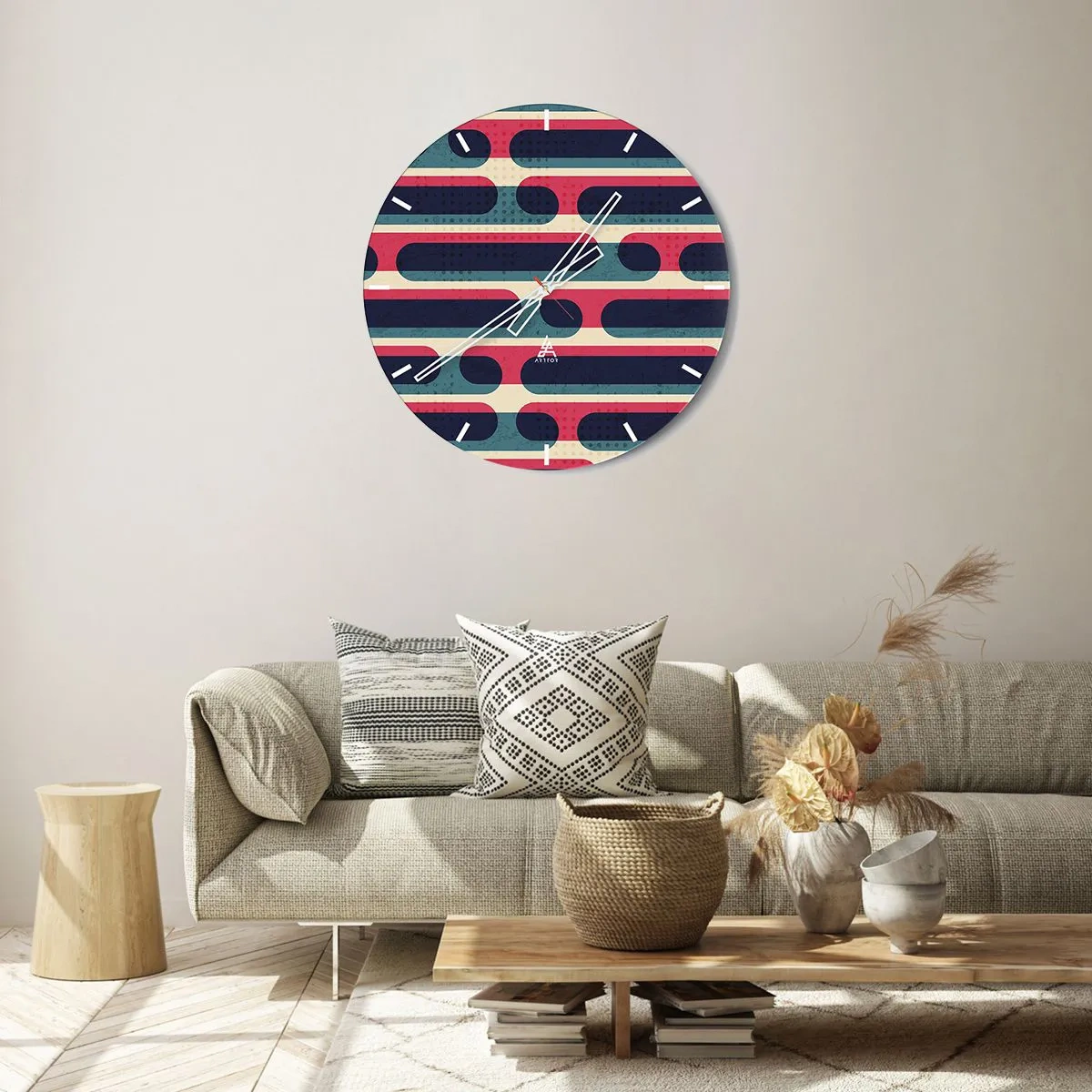 Wall clock - Clock on glass - Inwards and Forwards - 30x30 cm