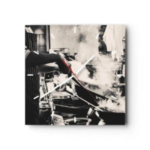 Wall clock - Clock on glass - Alchemy of Flavours - 30x30 cm