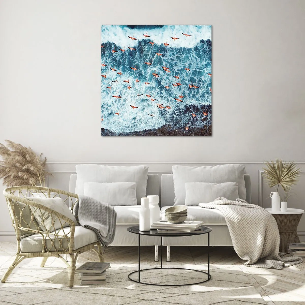 Glass picture - Seaside Parade - 40x40 cm