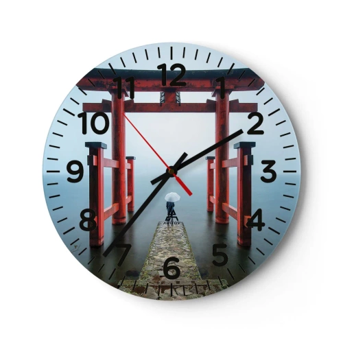 Wall clock - Clock on glass - Japanese Musings - 30x30 cm