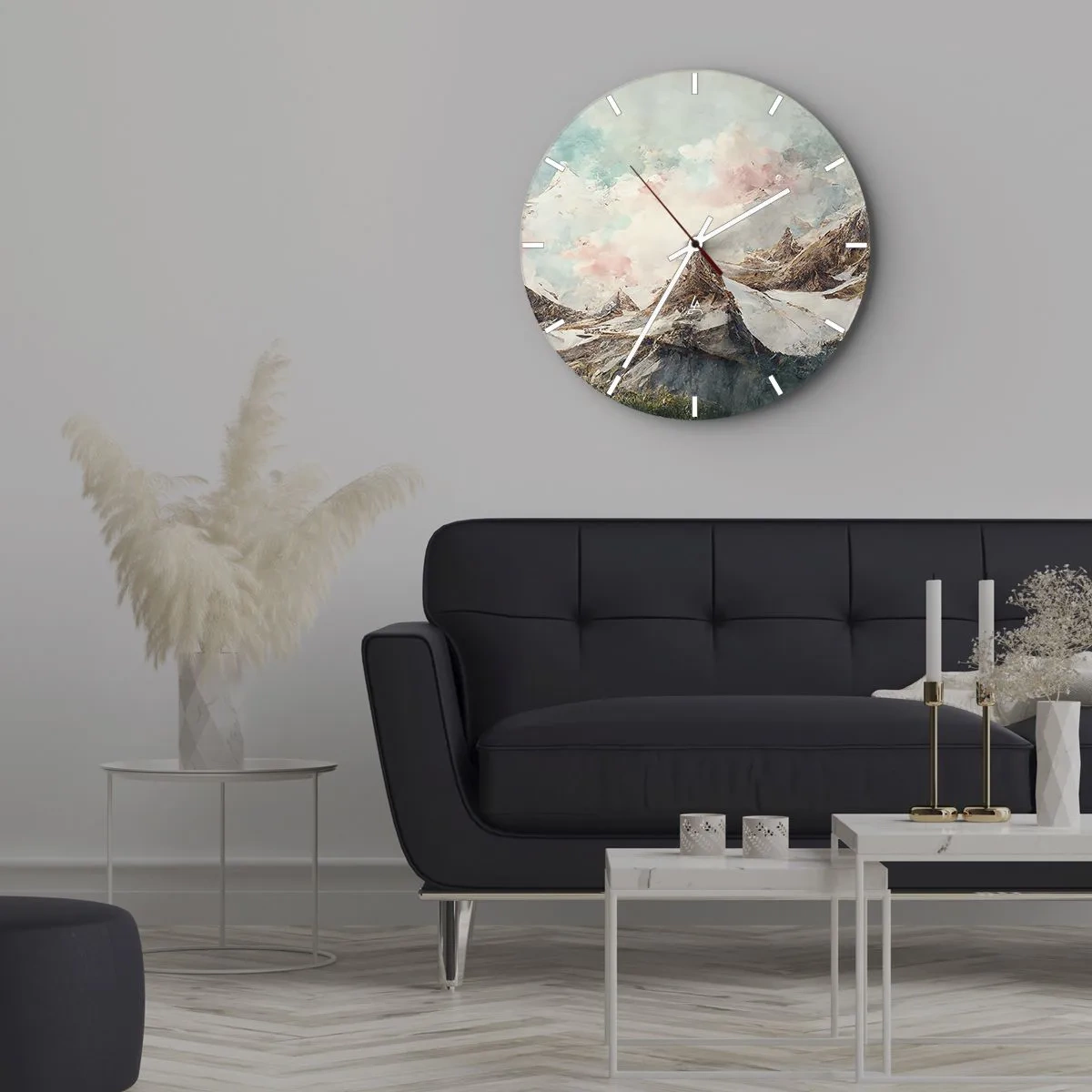 Wall clock - Clock on glass - Rocky Blades - 30x30 cm