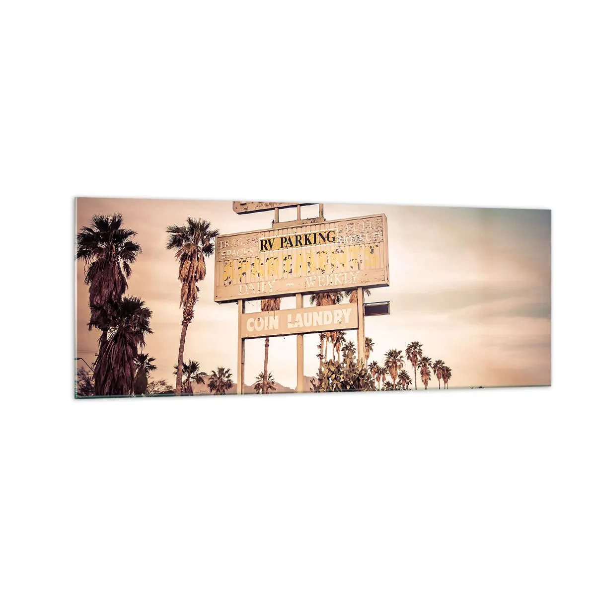 Glass picture - The Time Stopped Here - 140x50 cm