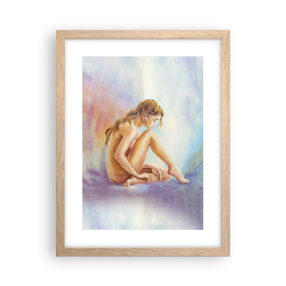 Poster in light oak frame - Nude of Youth - 30x40 cm