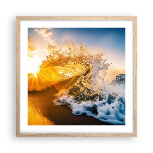 Poster in light oak frame - Playing with Sand - 50x50 cm
