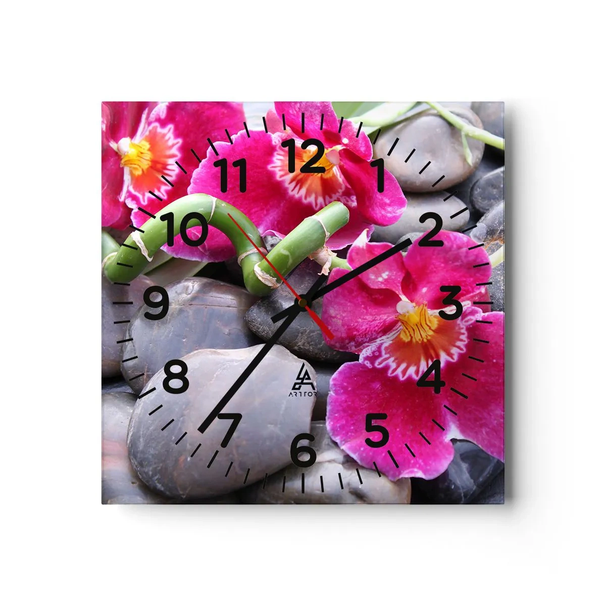 Wall clock - Clock on glass - Coolness and Heat - 30x30 cm