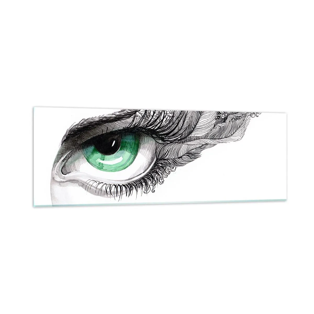 Glass picture - Beautiful and Ready to Attack - 90x30 cm