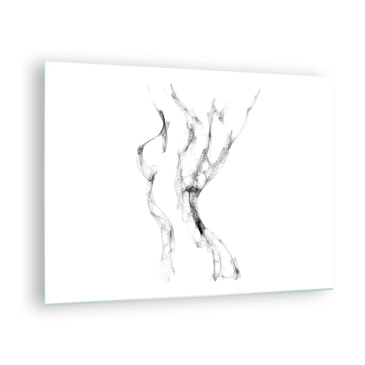 Glass picture - Abstract female outline made of black, smoky lines - 70x50cm - Beautiful and Strong - Modern wall decoration for the living room and bedroom ARTTOR