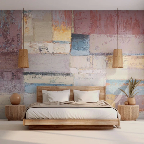 Photo Wallpaper Premium Sand - Calm of Geometry - Abstraction, Pastel, Minimalistic - 450x315 cm