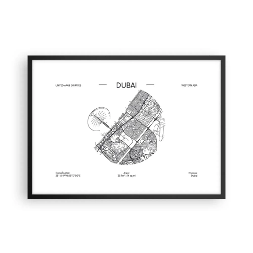 Poster in black frame - Anatomy of Dubai - 70x50 cm