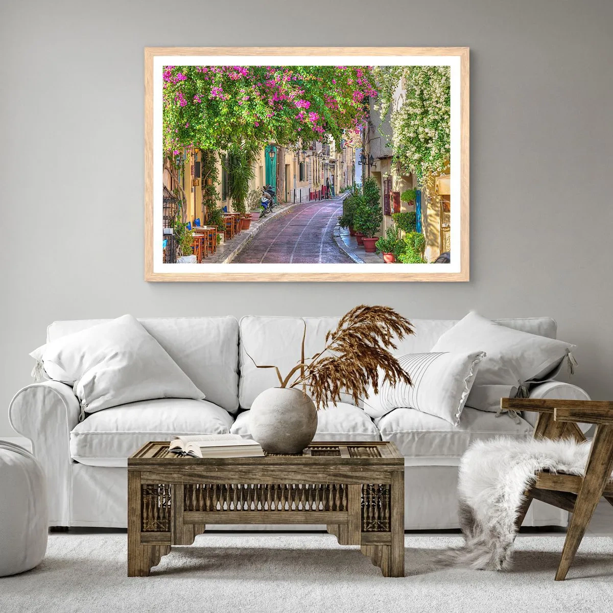 Poster in light oak frame - Blooming Alley - 100x70 cm