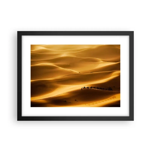 Poster in black frame - Caravan on the Waves of a Desert - 40x30 cm
