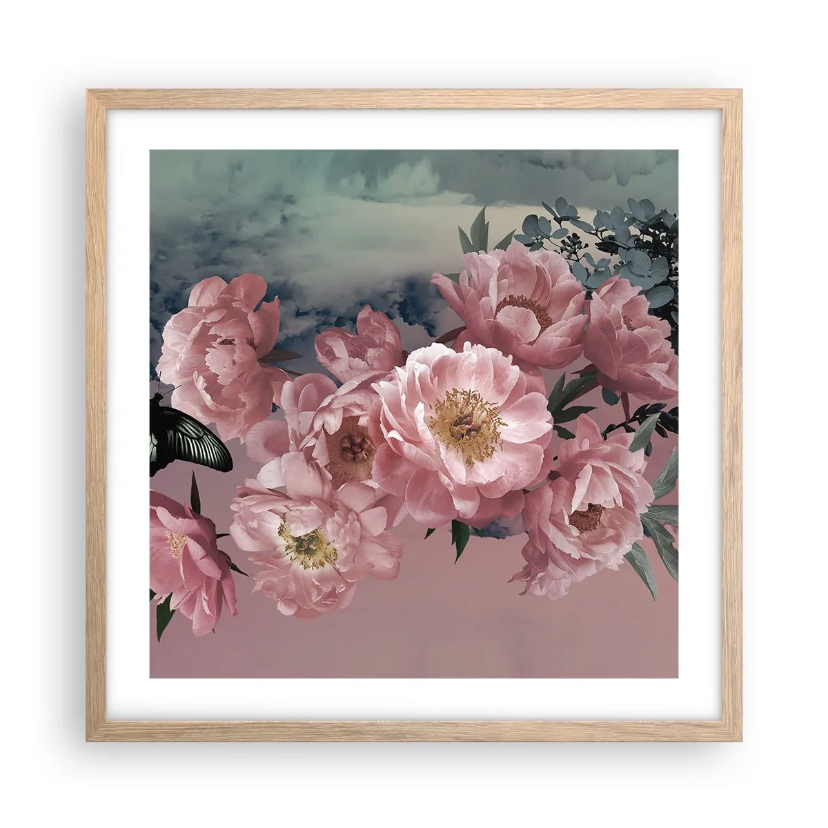 Poster in light oak frame - Peak of Romanticism - 50x50 cm