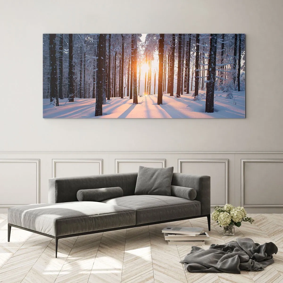Glass picture - Clearly Black on White - 90x30 cm