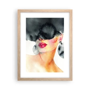 Poster in light oak frame - Secret of Elegance - 30x40 cm