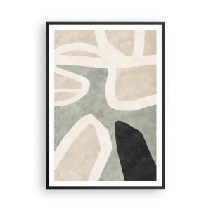 Poster in black frame - Composition with a Black Motif - 70x100 cm