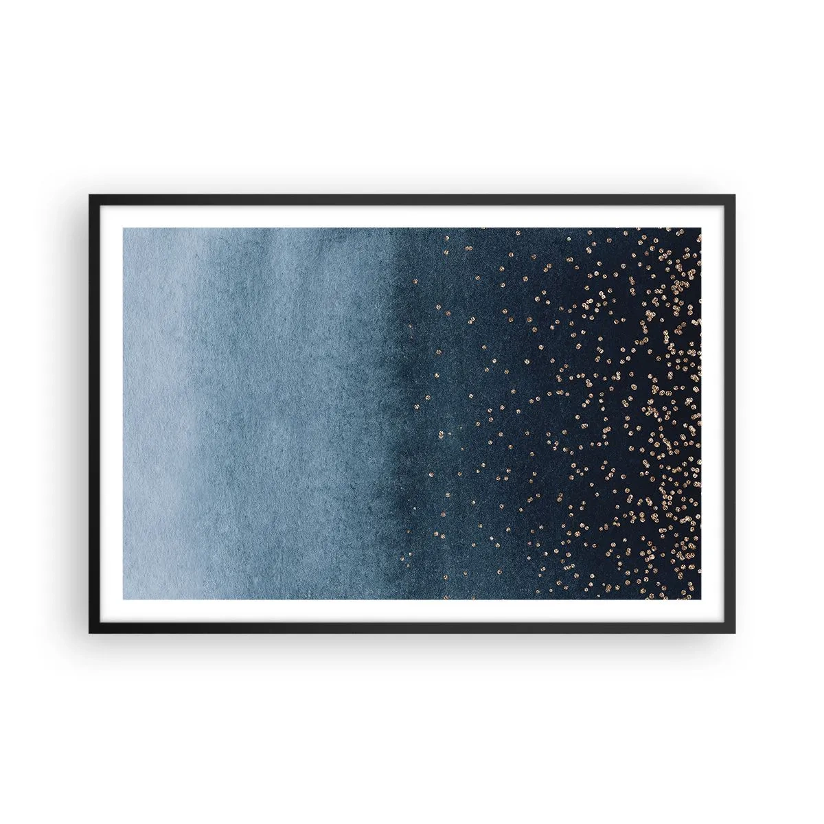 Poster in black frame - Composition - Blue Phases - 91x61 cm