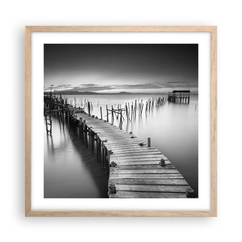 Poster in light oak frame - Peace of a Forgotten Shore - 50x50 cm