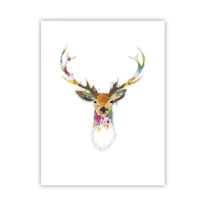 Poster - Deer Bathed in Colour - 30x40 cm