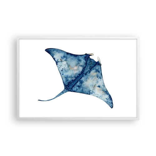 Poster in white frmae - Life In Blue - 91x61 cm