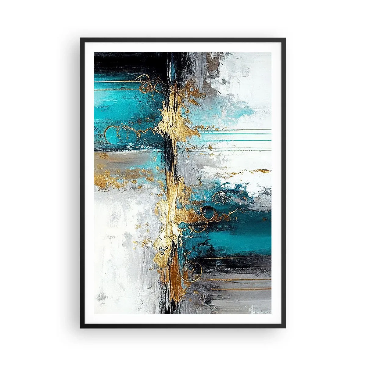 Poster in black frame - Everything Flows - 70x100 cm