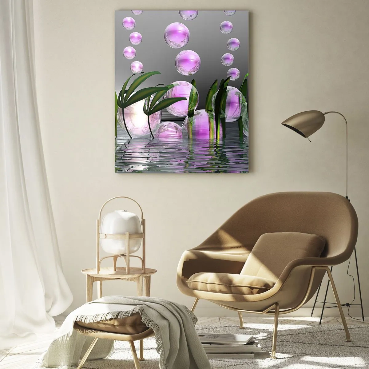 Glass picture - Reflexive Composition of Lightness and Life - 50x70 cm