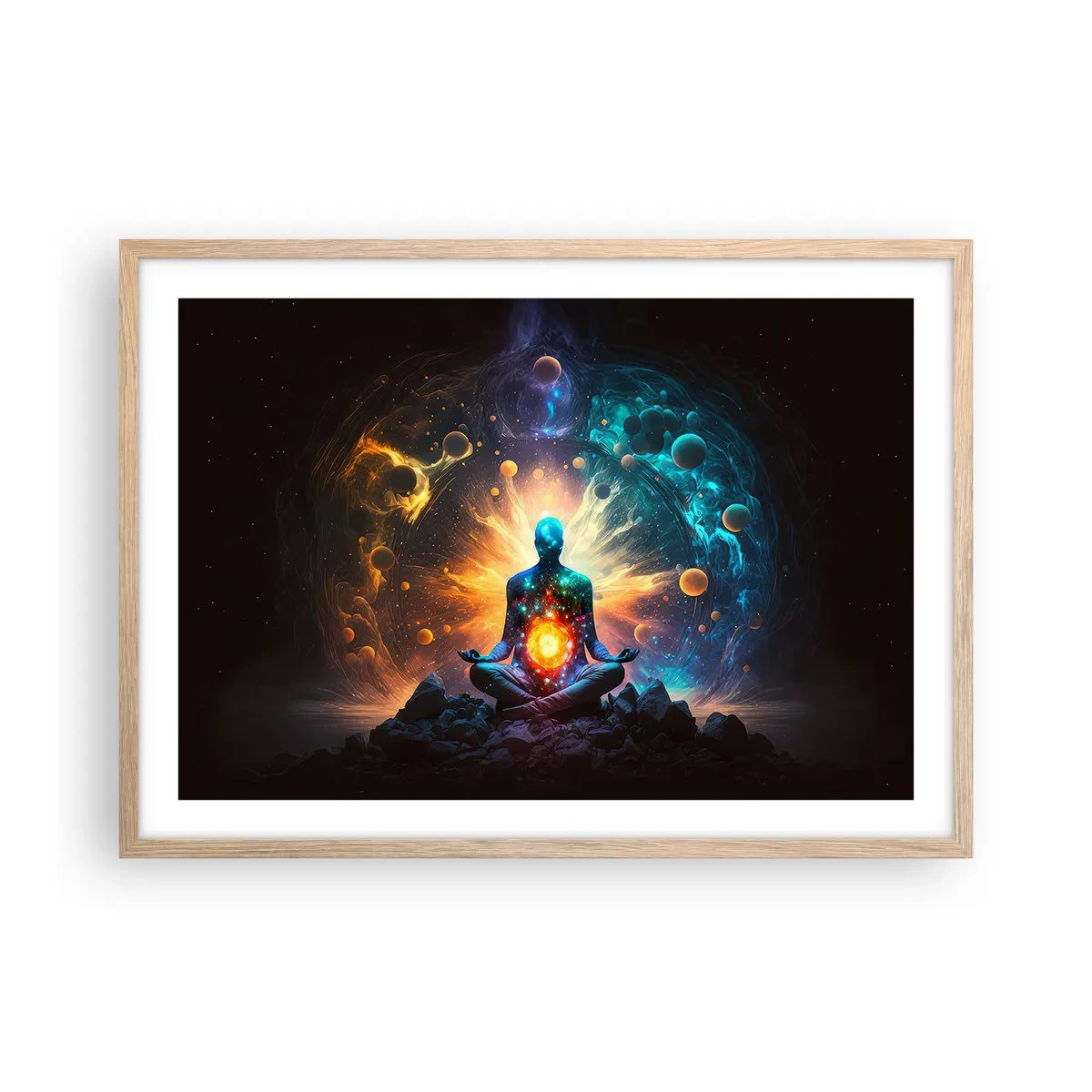 Poster in light oak frame - Cosmic Calm - 70x50 cm