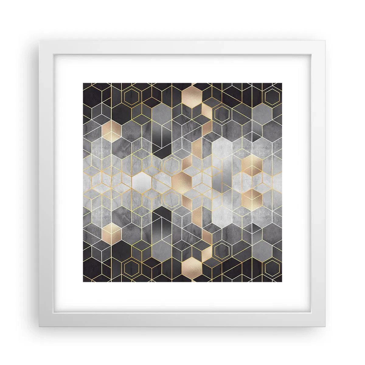 Poster in white frmae - Diamond Composition - 30x30 cm