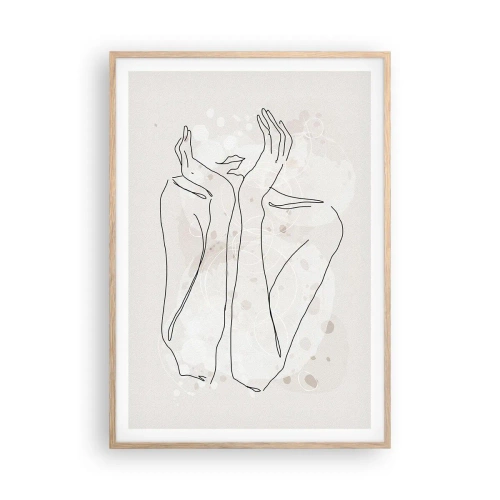 Poster in light oak frame - Dreamful Moment - 70x100 cm