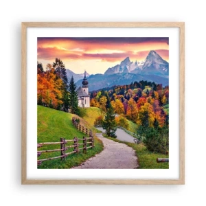 Poster in light oak frame - Landscape Like a Picture - 50x50 cm