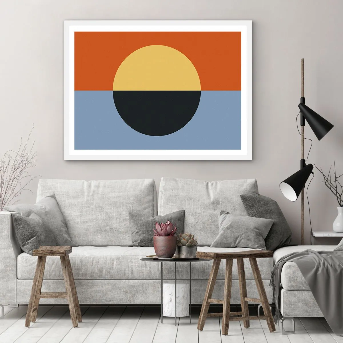 Poster in white frmae - Composition of Warm and Cool - 50x40 cm