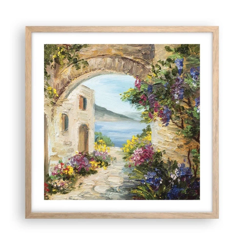 Poster in light oak frame - Charm of a Sea Province - 50x50 cm