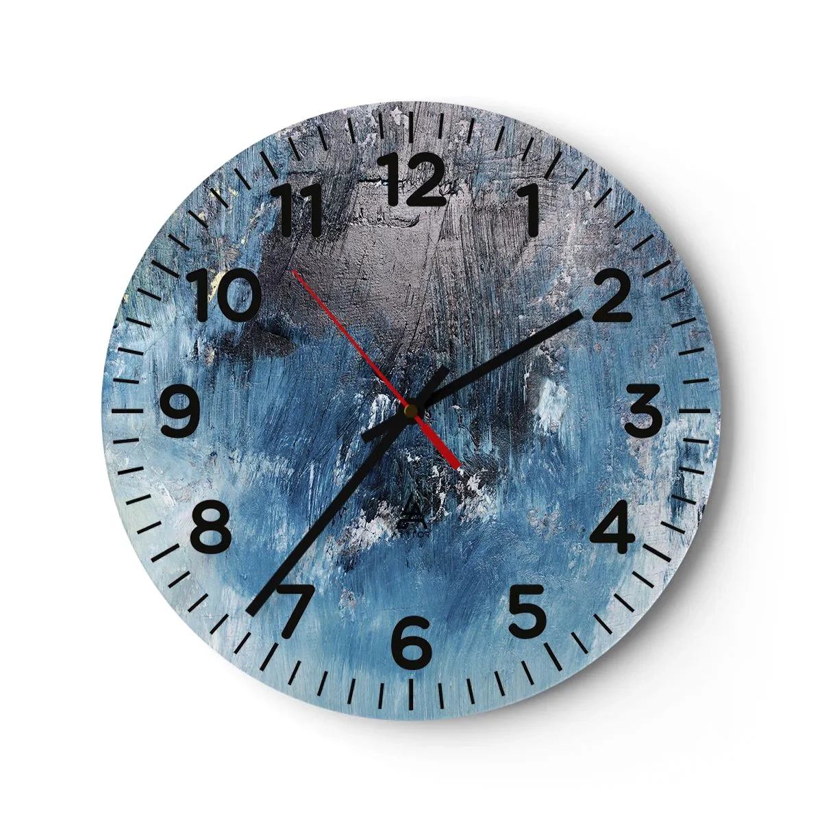 Wall clock - Clock on glass - Blue Rhapsody - 40x40 cm