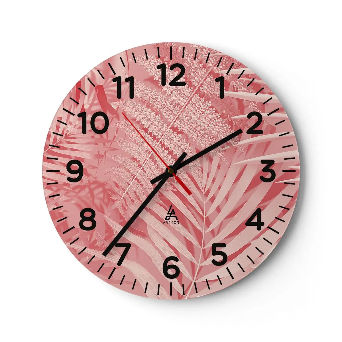 Wall clock - Clock on glass - Pink Concept - 30x30 cm
