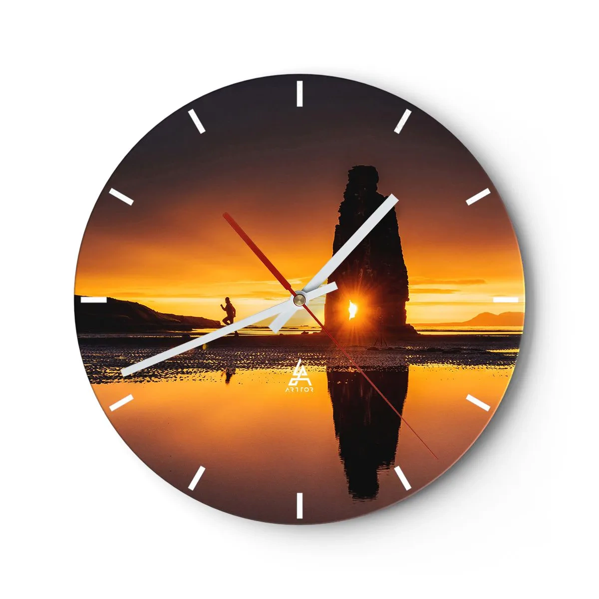 Wall clock - Clock on glass - Only You and Nature - 40x40 cm
