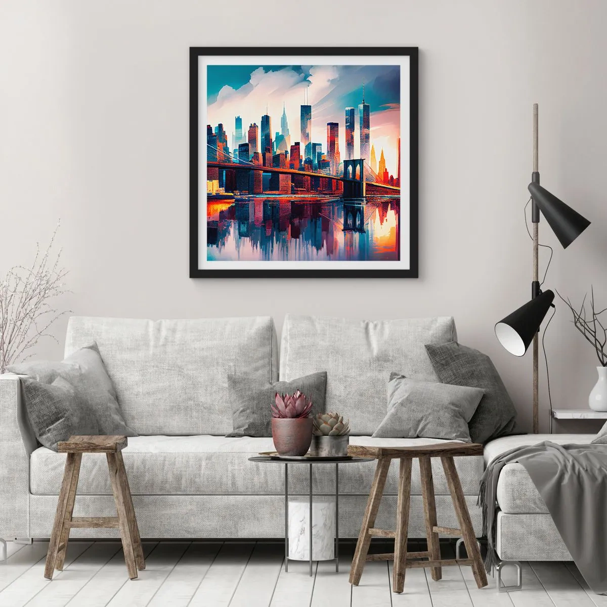 Poster in black frame - Fabulous New York - 30x30 cm