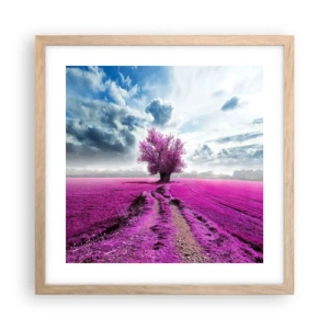 Poster in light oak frame - Heathland Charm - 40x40 cm