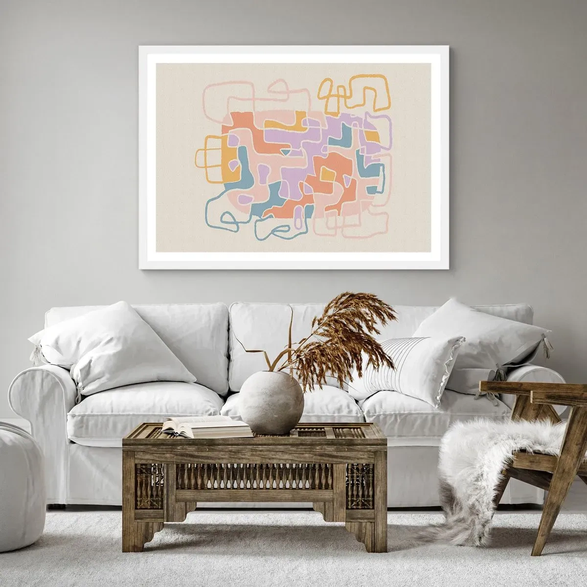 Poster in white frmae - Maze - Joyful Adventure - 70x50 cm