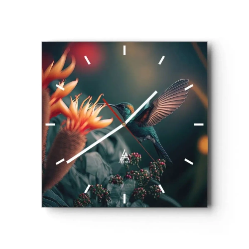 Wall clock - Clock on glass - Really Colourful Life - 40x40 cm