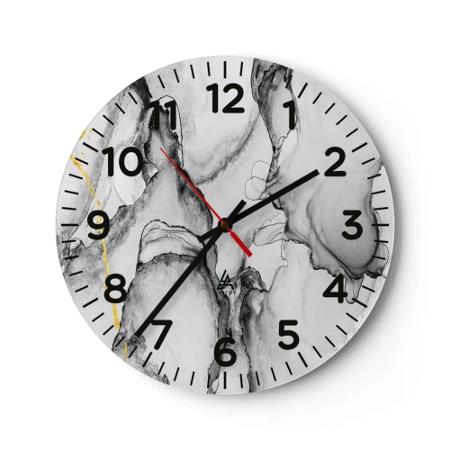 Wall clock - Clock on glass - Composition with a Golden Motif - 40x40 cm