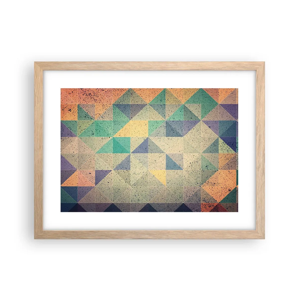 Poster in light oak frame - The Republic of Triangles - 40x30 cm