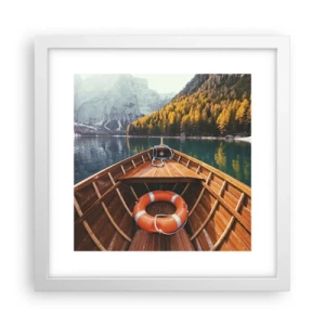 Poster in white frmae - Mountain Hike - 30x30 cm